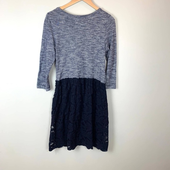 Anthropologie Lilka Marya Navy Lace Striped Henley Dress - Picture 4 of 10